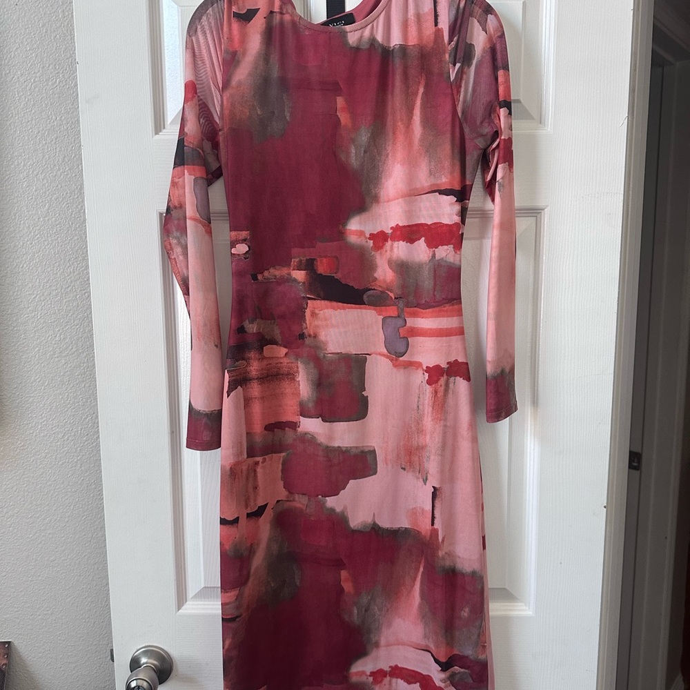 Vici Red Long Sleeve Sheath Dress
